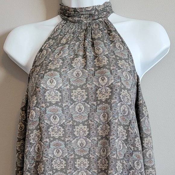 American Eagle Women's Top Off-the-Shoulders Cut-Out Pastel Print X-Small (EUC) - Picture 5 of 6